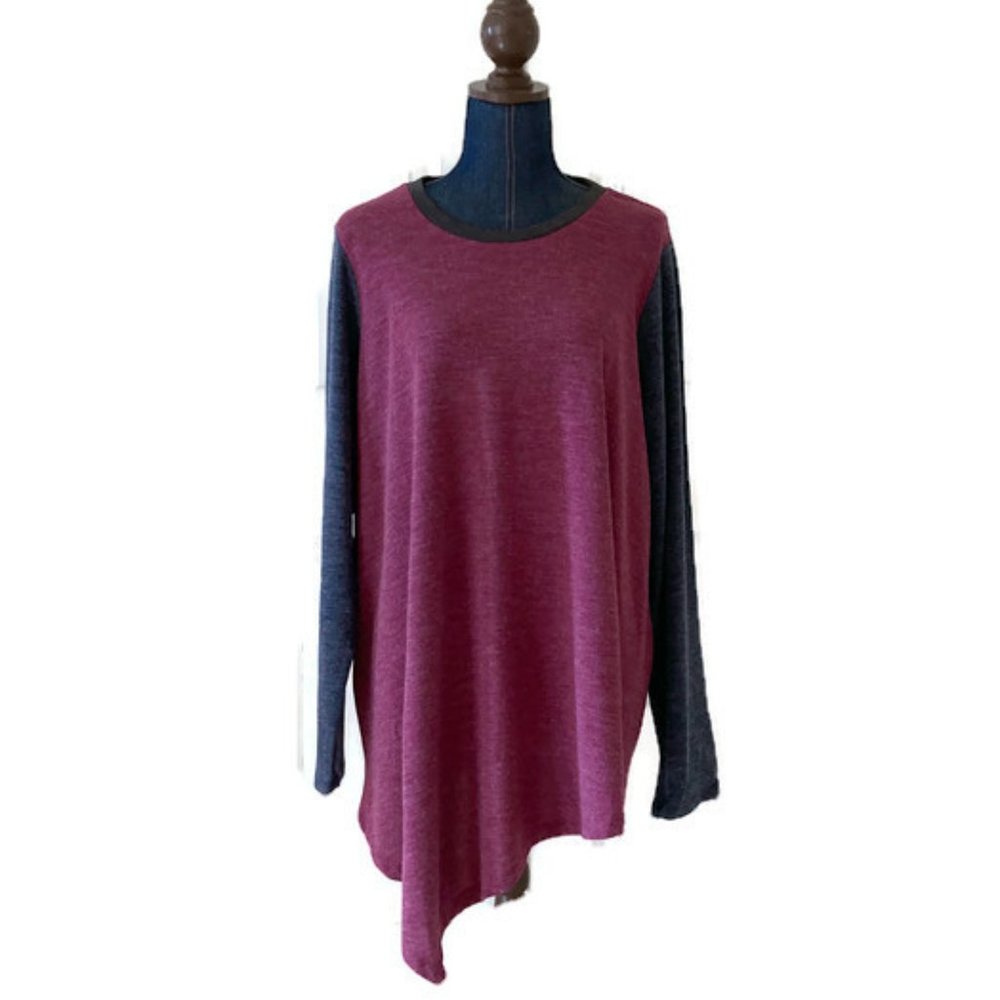 serena williams signature statement stretch knit top pink purple gray 2X new